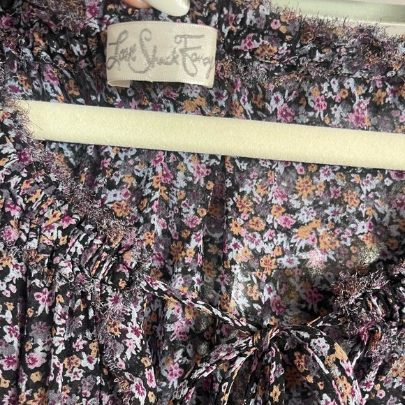 LoveShackFancy Silk Chiffon Floral Popover Ruffled
Tassel Mini Dress XS - Picture 5 of 7